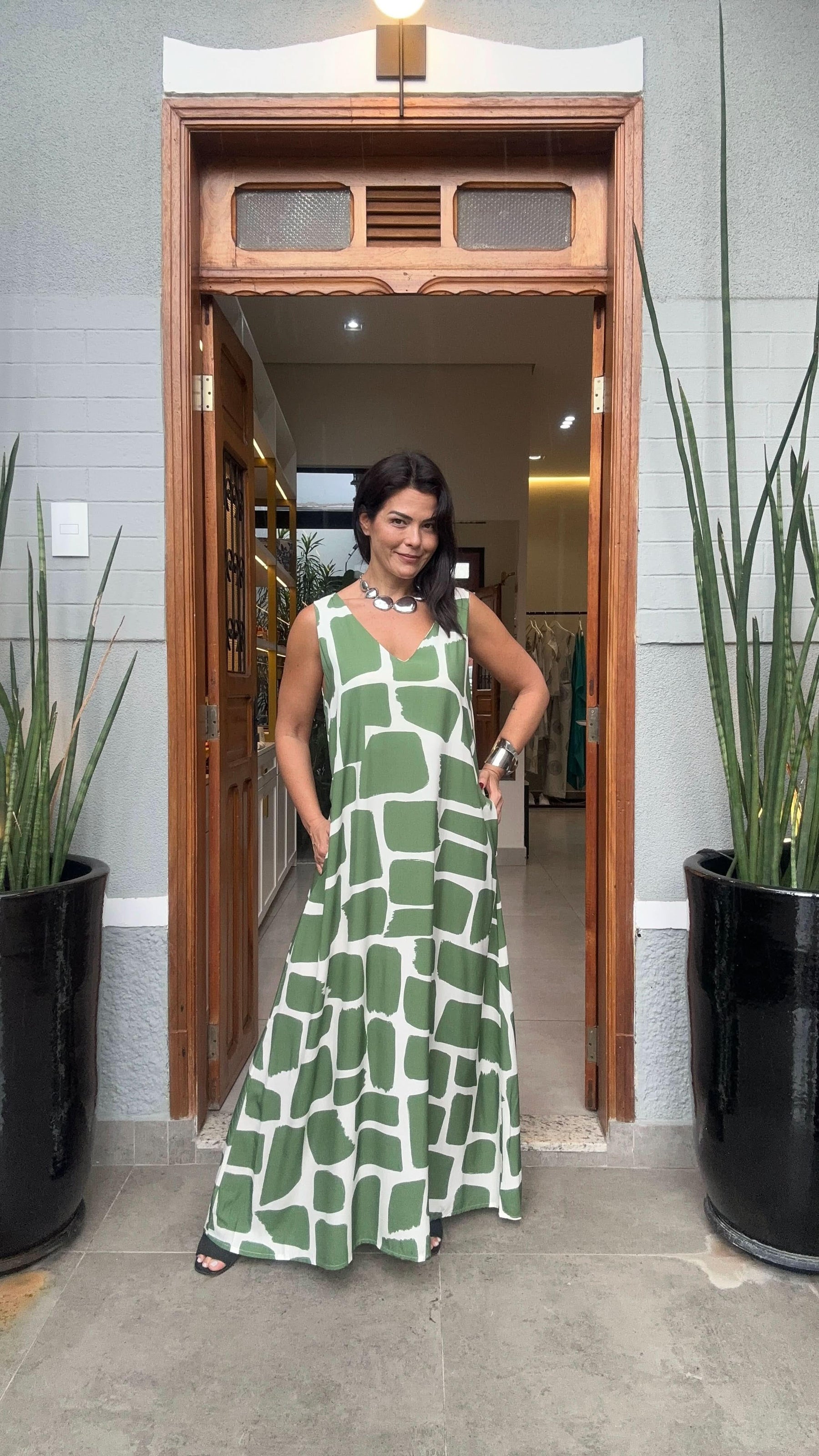 Vestido Stones Green Ezildinha