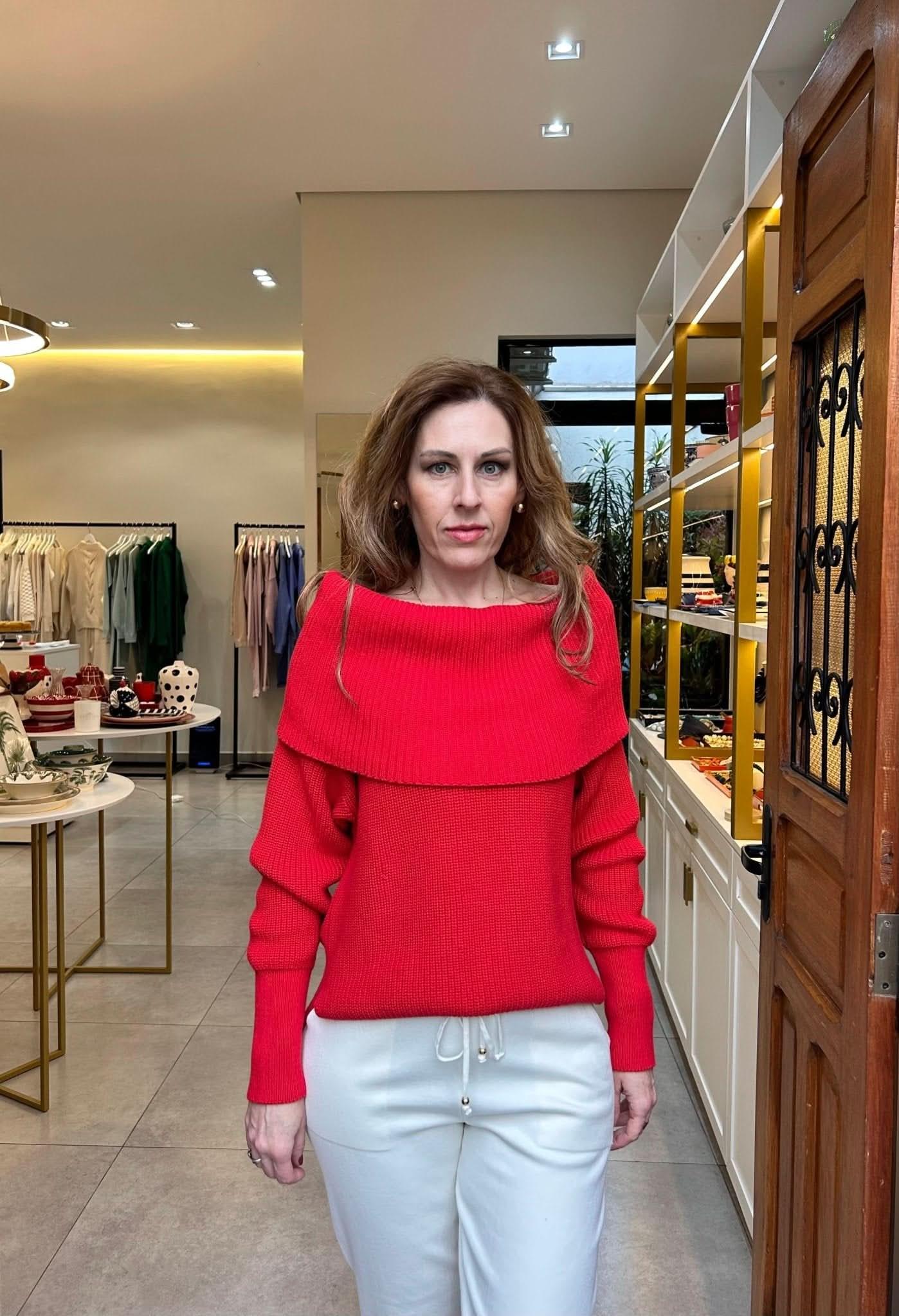 Blusa Dinamarca Vermelha Anselmi