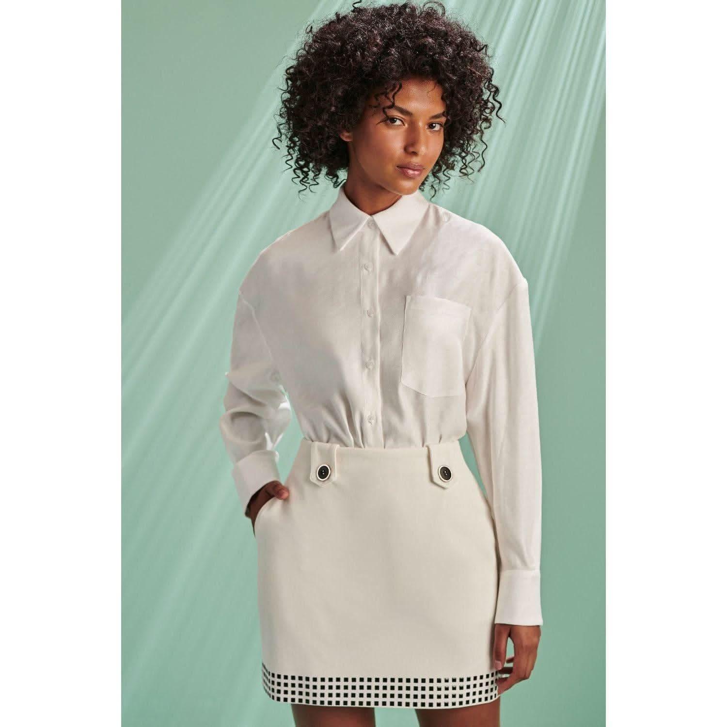 Camisa Reta Jacquard