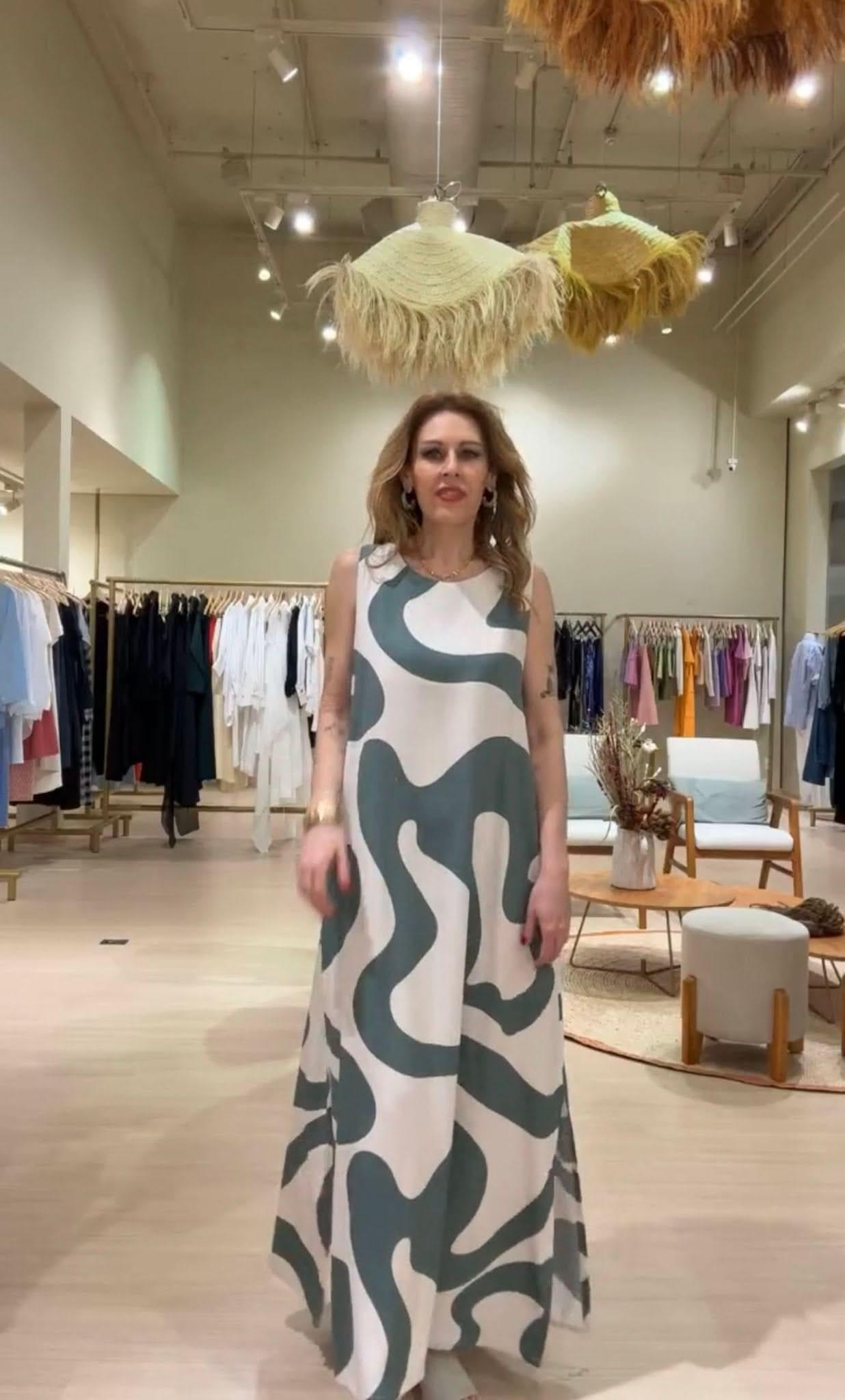 Vestido Waves Green Ezildinha