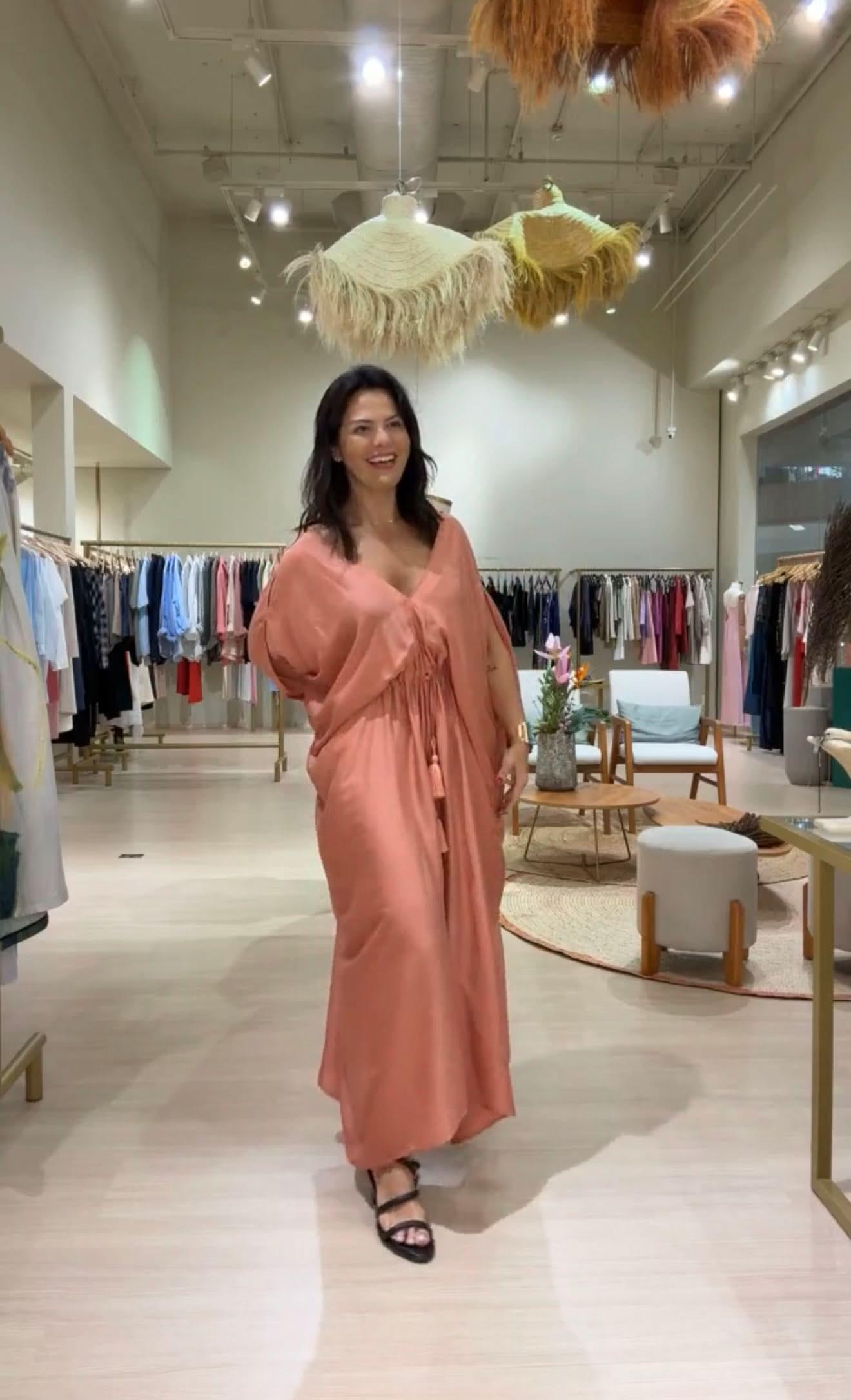 Kaftan Sardenha Terracota Ezildinha