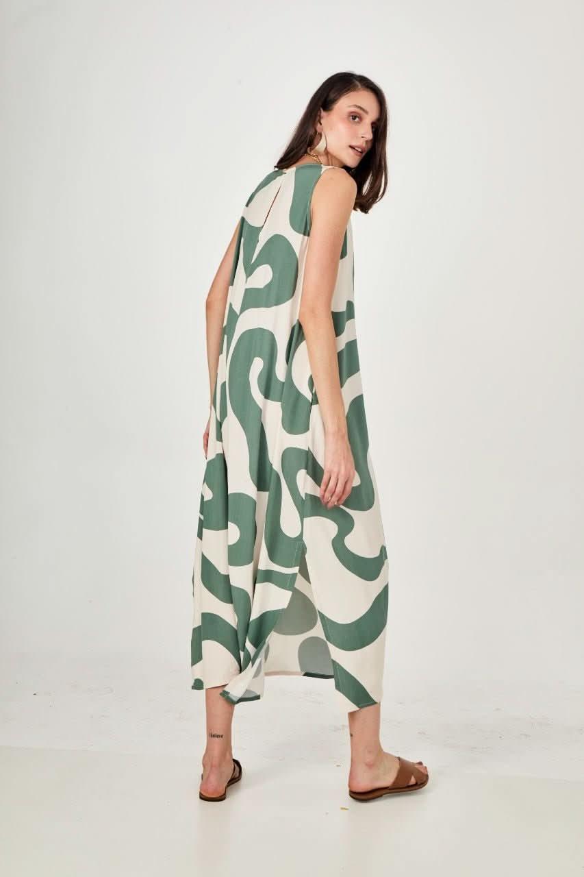 Vestido Waves Green Ezildinha
