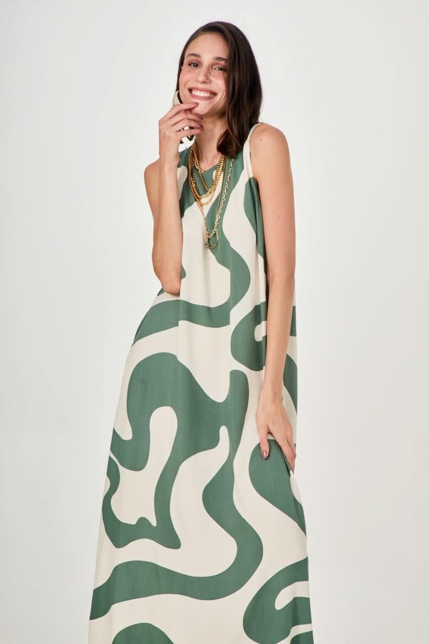 Vestido Waves Green Ezildinha