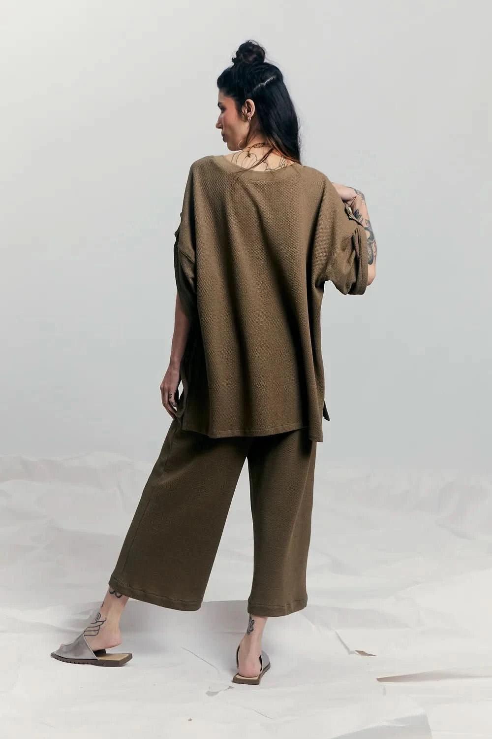 Blusa G Alheta Tricot Oliva UNA