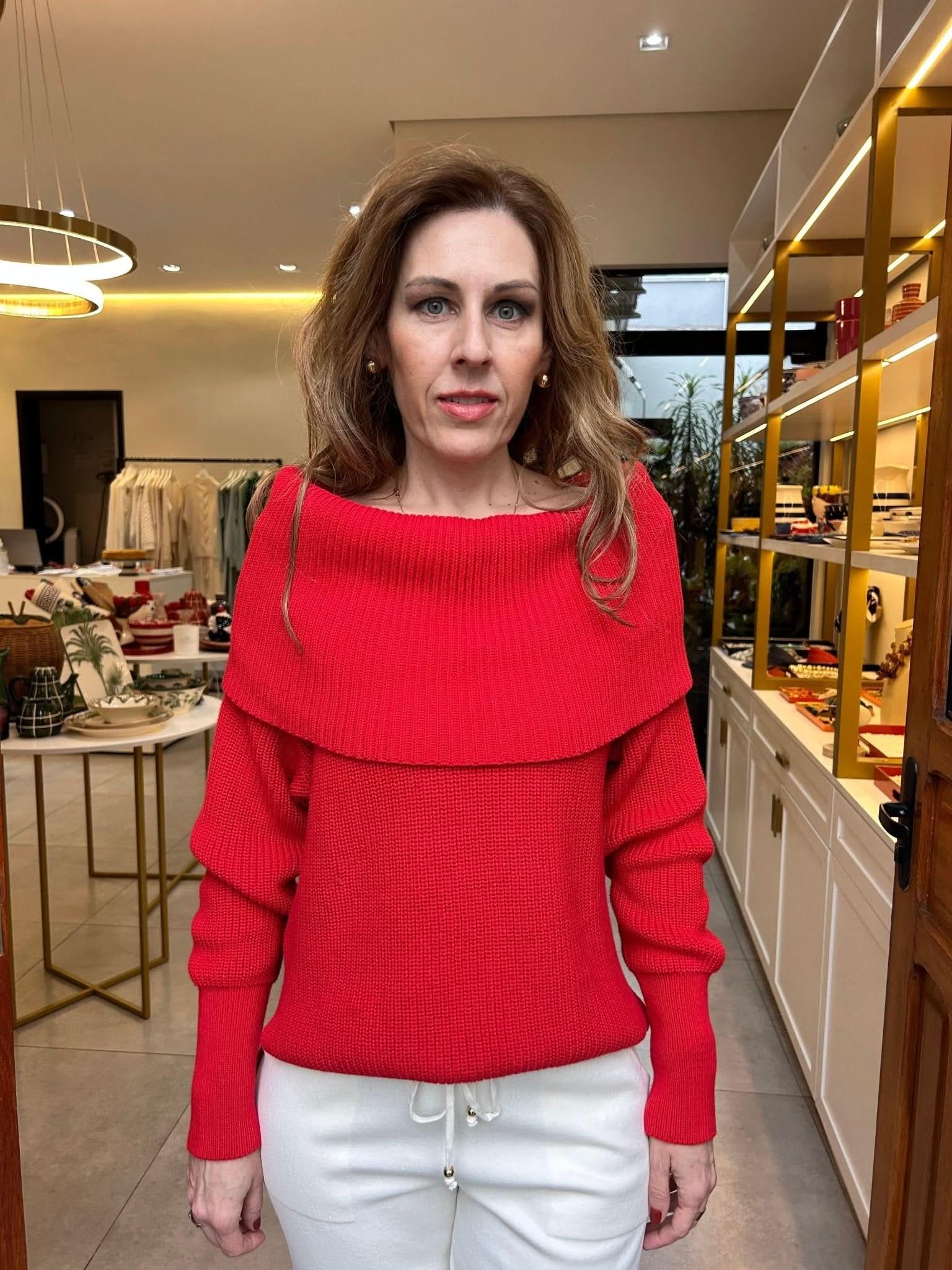 Blusa Dinamarca Vermelha Anselmi