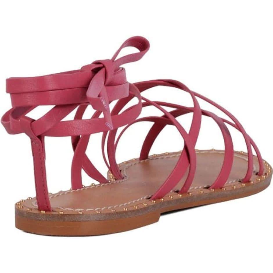 Sandália Rasteira Capri Amarrações Rosa