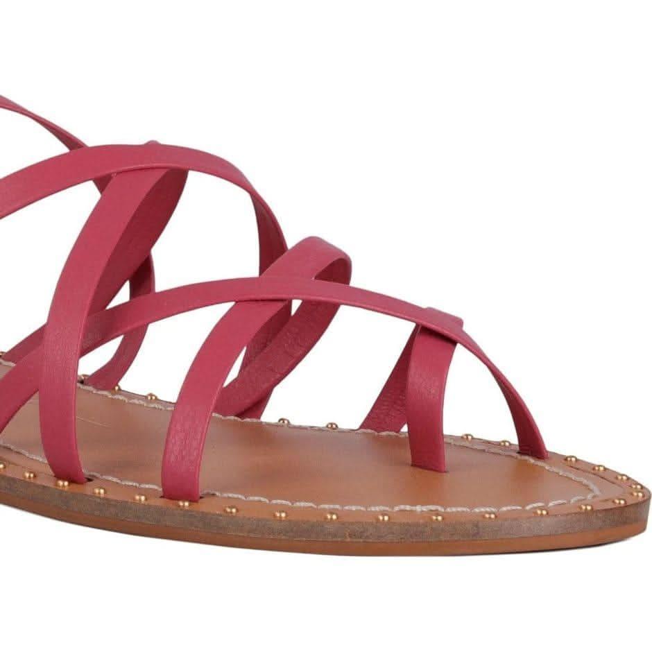Sandália Rasteira Capri Amarrações Rosa