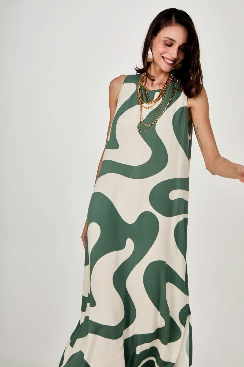 Vestido Waves Green Ezildinha