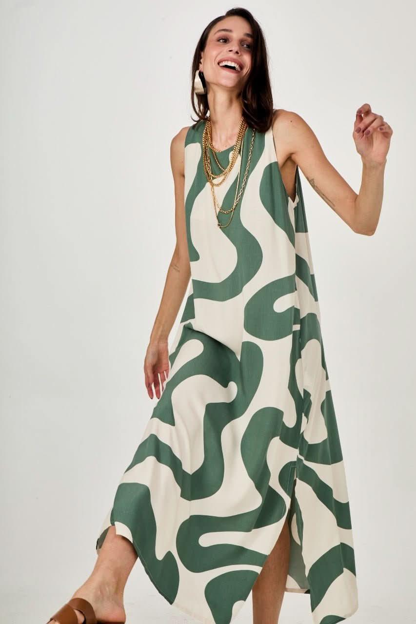 Vestido Waves Green Ezildinha