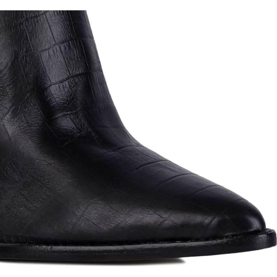 Bota Cano Médio Monocromatica Preta