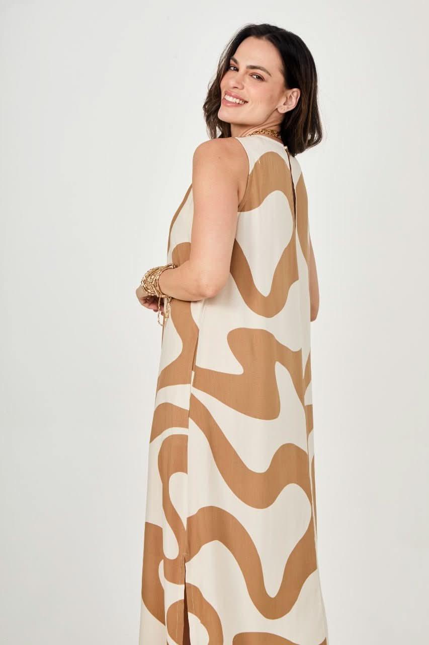 Vestido Waves Beige Ezildinha