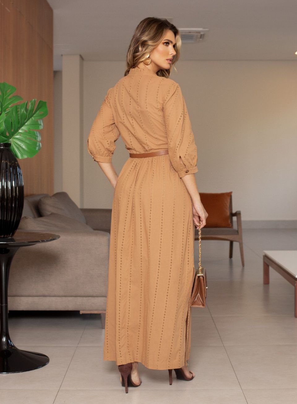 Vestido Gabriela Chemise Midi Laise