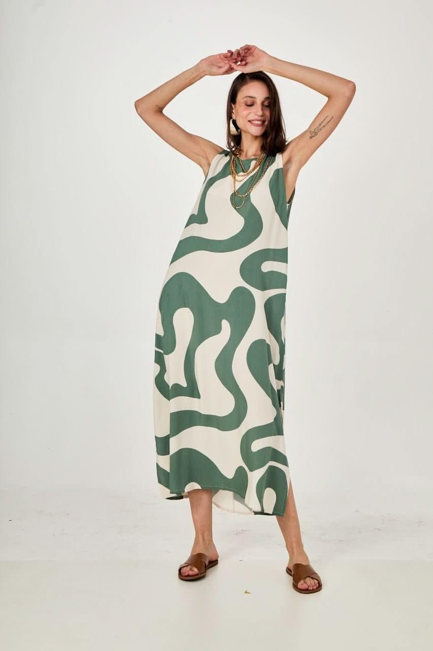 Vestido Waves Green Ezildinha