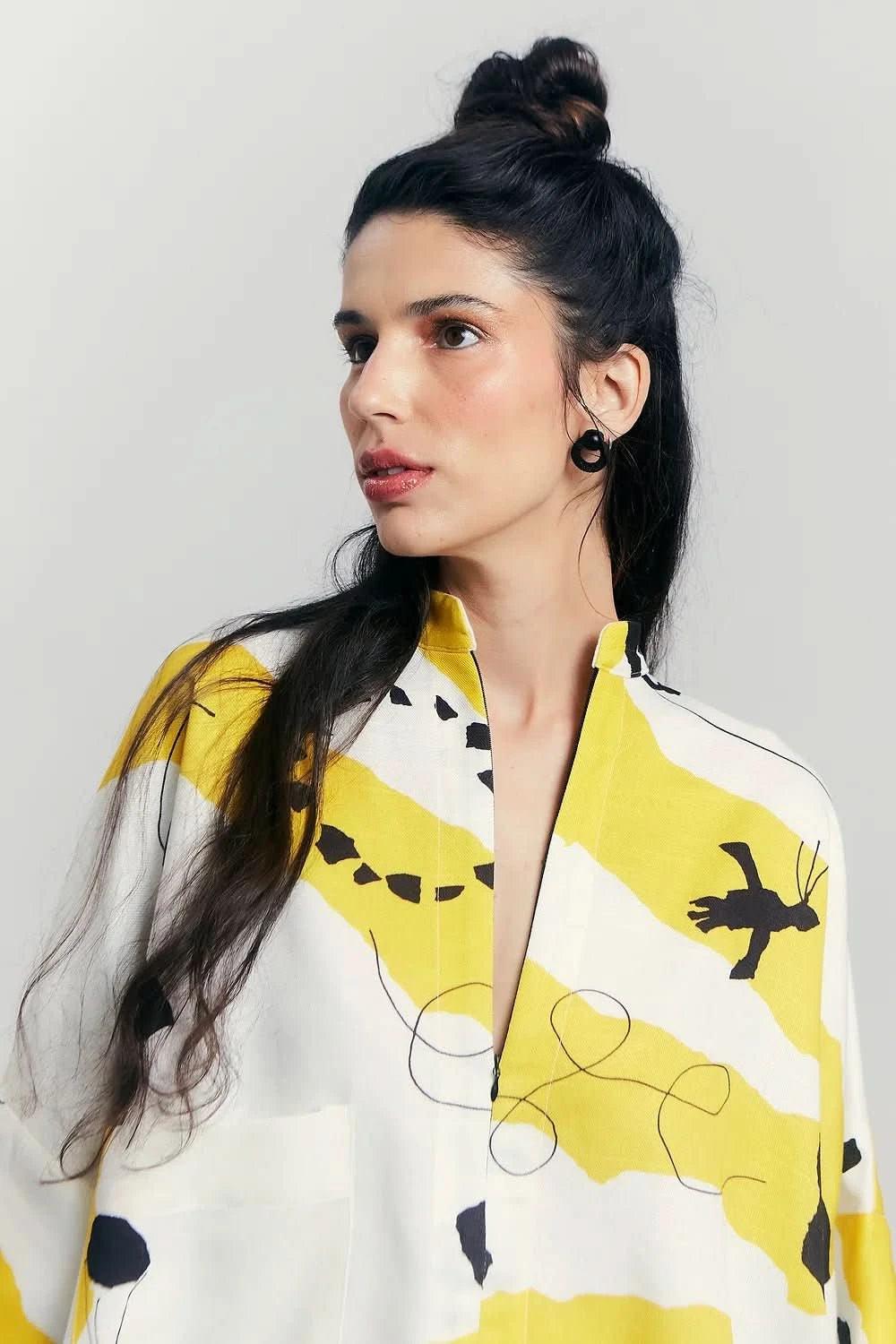 Camisa Quadrada Zíper Sol UNA