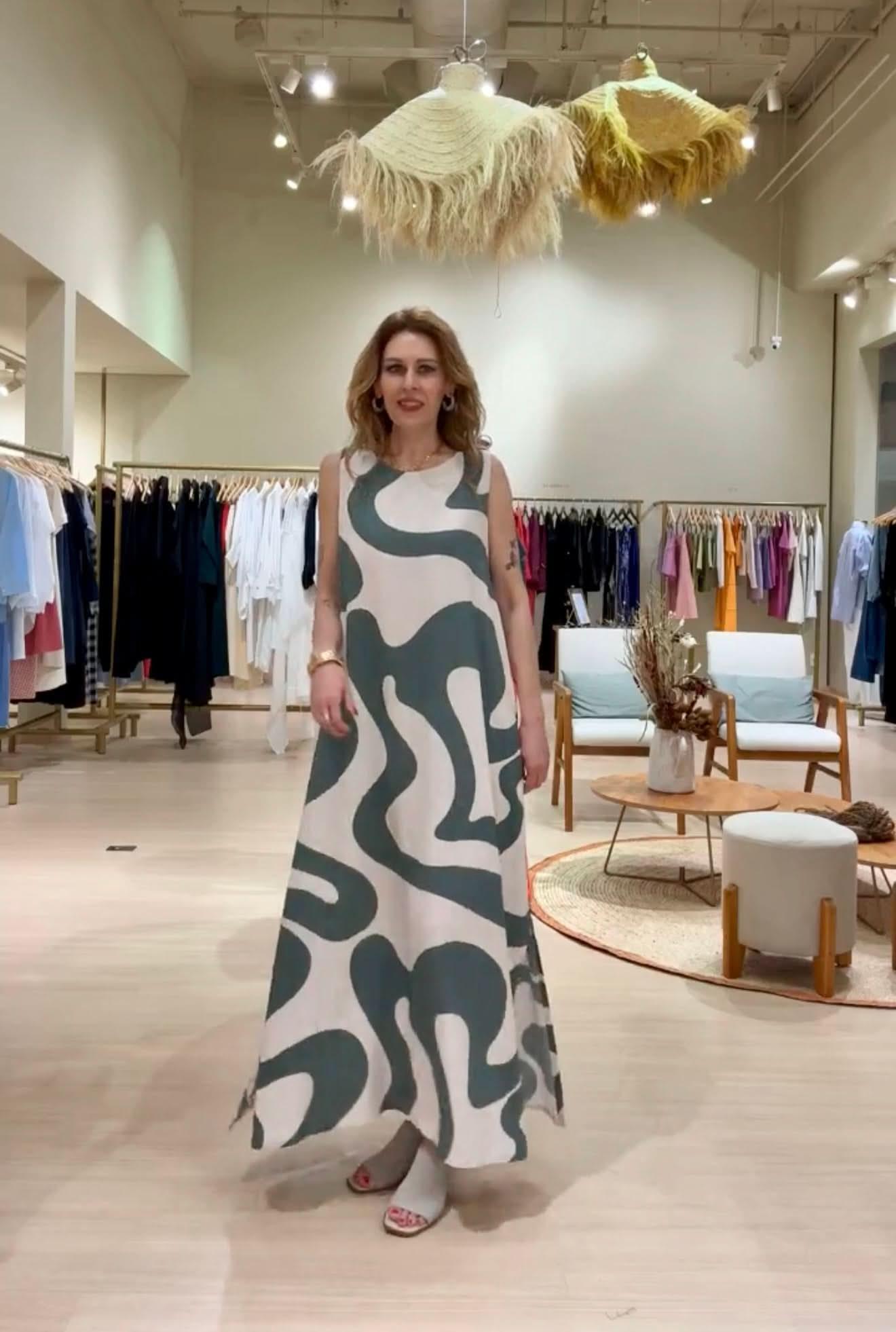 Vestido Waves Green Ezildinha