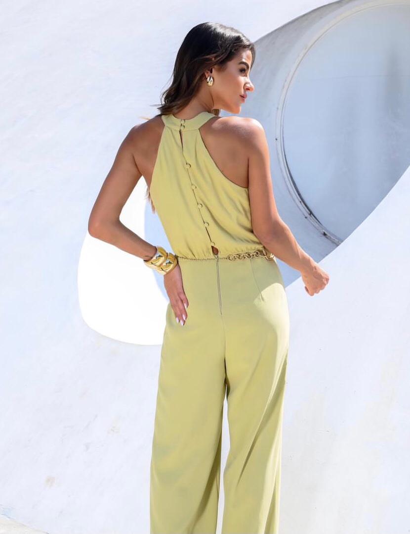 Macacão Gisele Crepe Pantalona