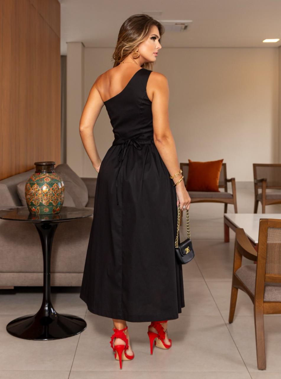 Vestido Marie Algodão Um Ombro Só