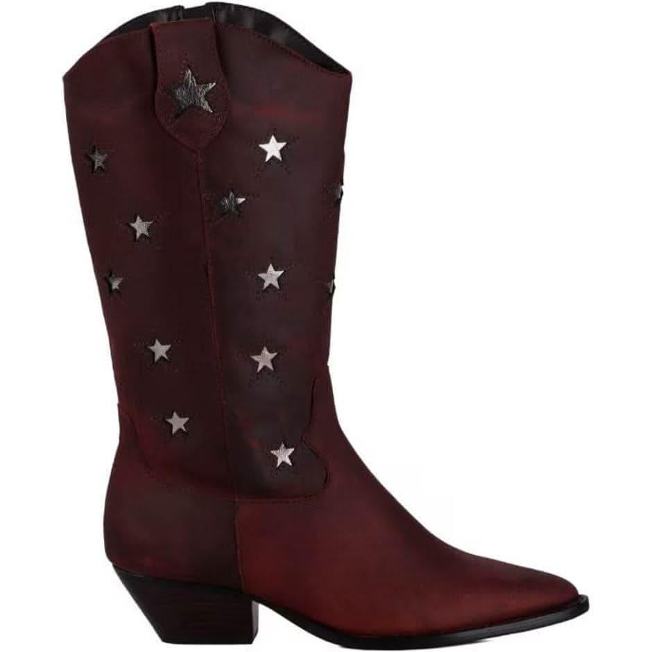 Bota Cano Médio Recortes Estrelas Rocky Café
