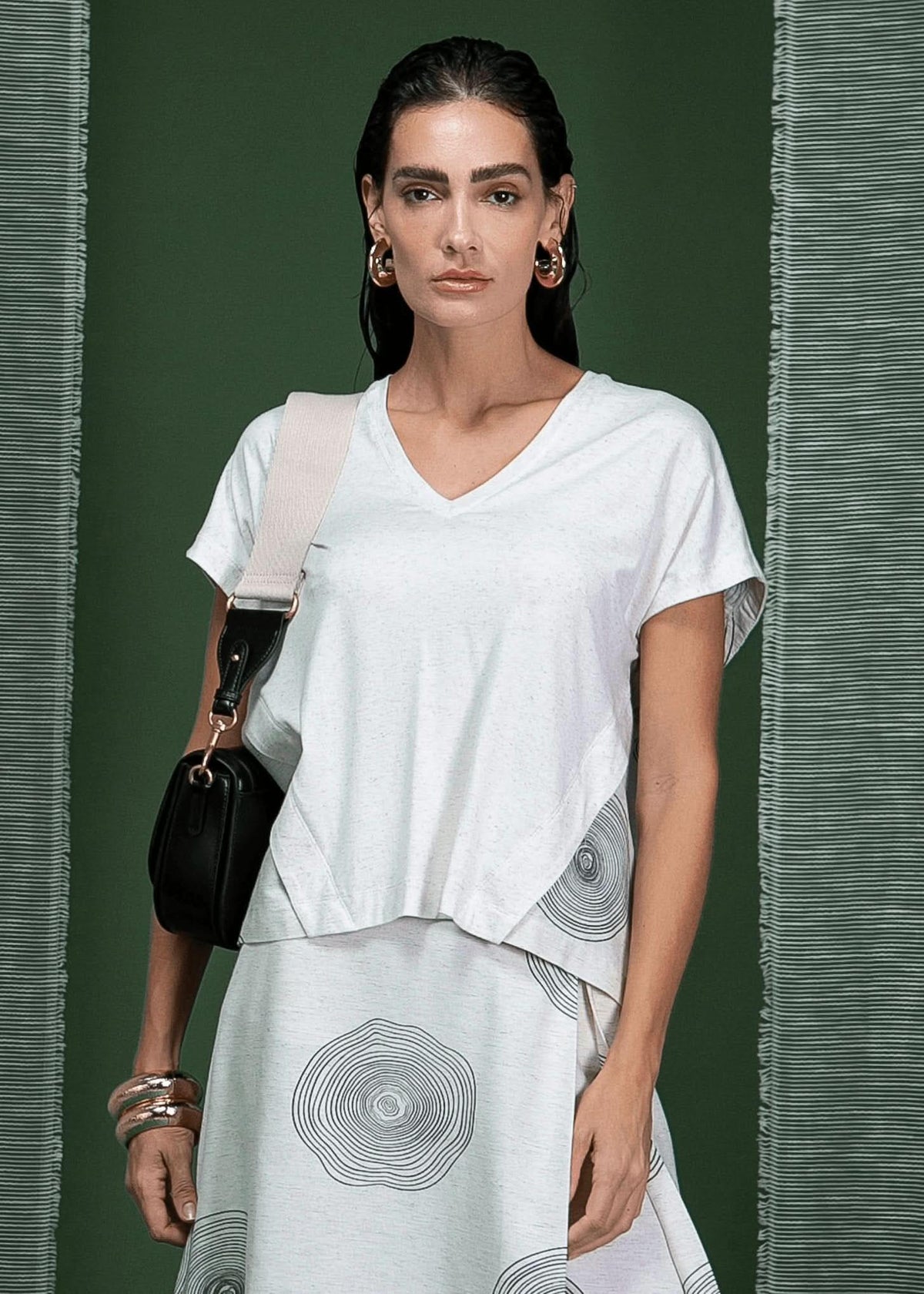 Blusa Mix Estampa Exclusiva Veios Cléo Aidar