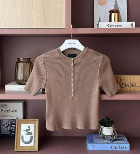 Blusa Yani Tricot Canelado Cropped