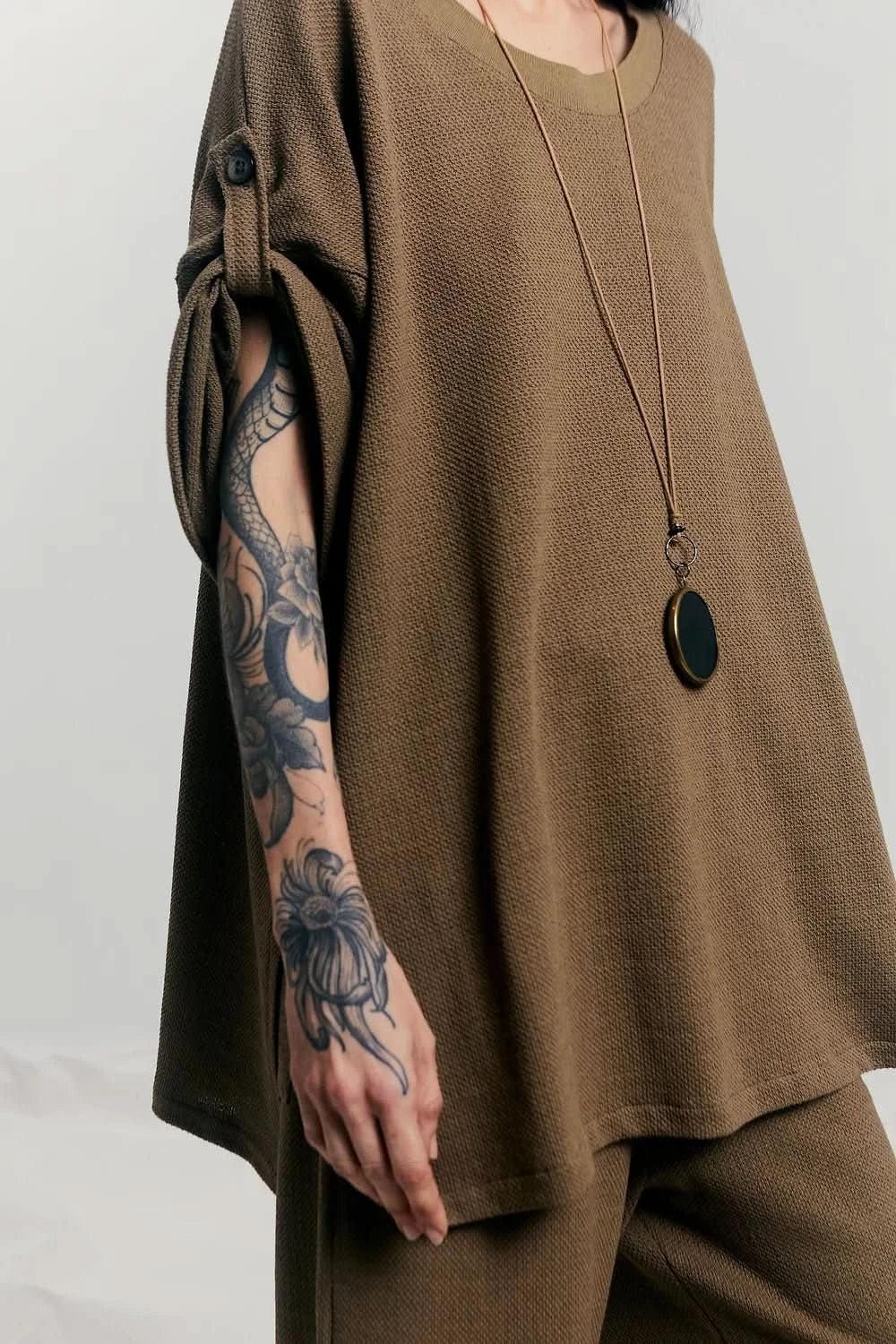 Blusa G Alheta Tricot Oliva UNA