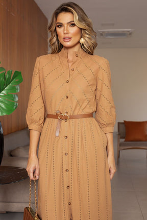 Vestido Gabriela Chemise Midi Laise