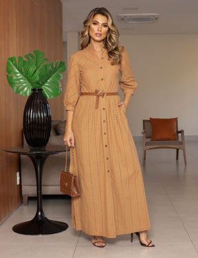 Vestido Gabriela Chemise Midi Laise