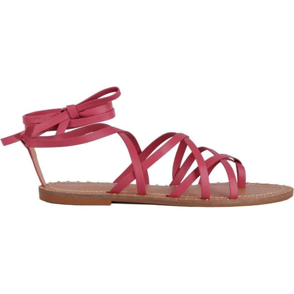 Sandália Rasteira Capri Amarrações Rosa