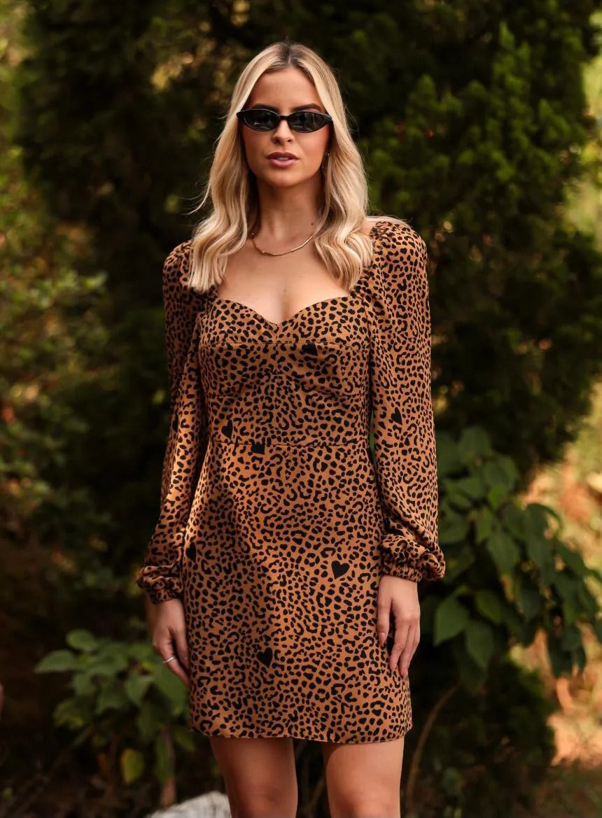Vestido Liliane Crepe Animal Print