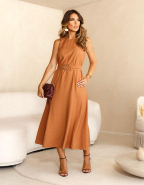 Vestido Naiara Midi Viscocrepe Alfaiataria